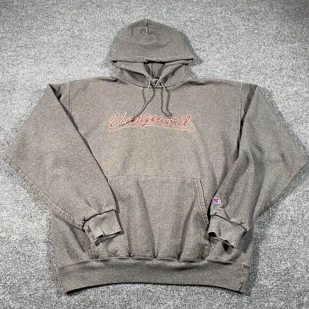 Vintage Vanguard Lions Mens Large Champion Hoodie Script Spellout NCAA Oversized
